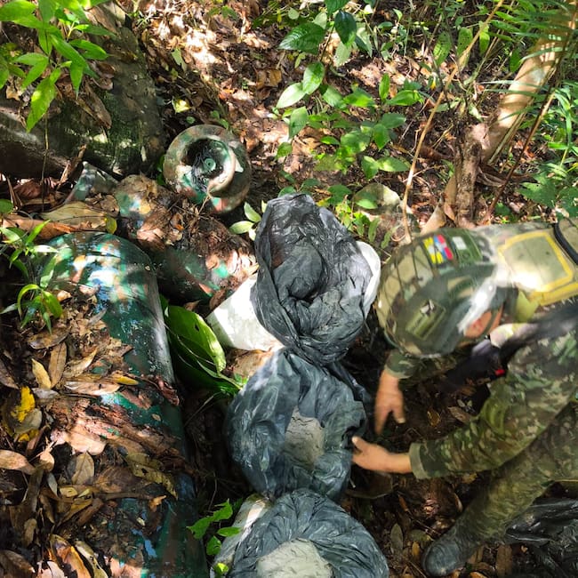 Hallazgo de explosivos en zona rural de El Zulia / Foto Ejército Nacional