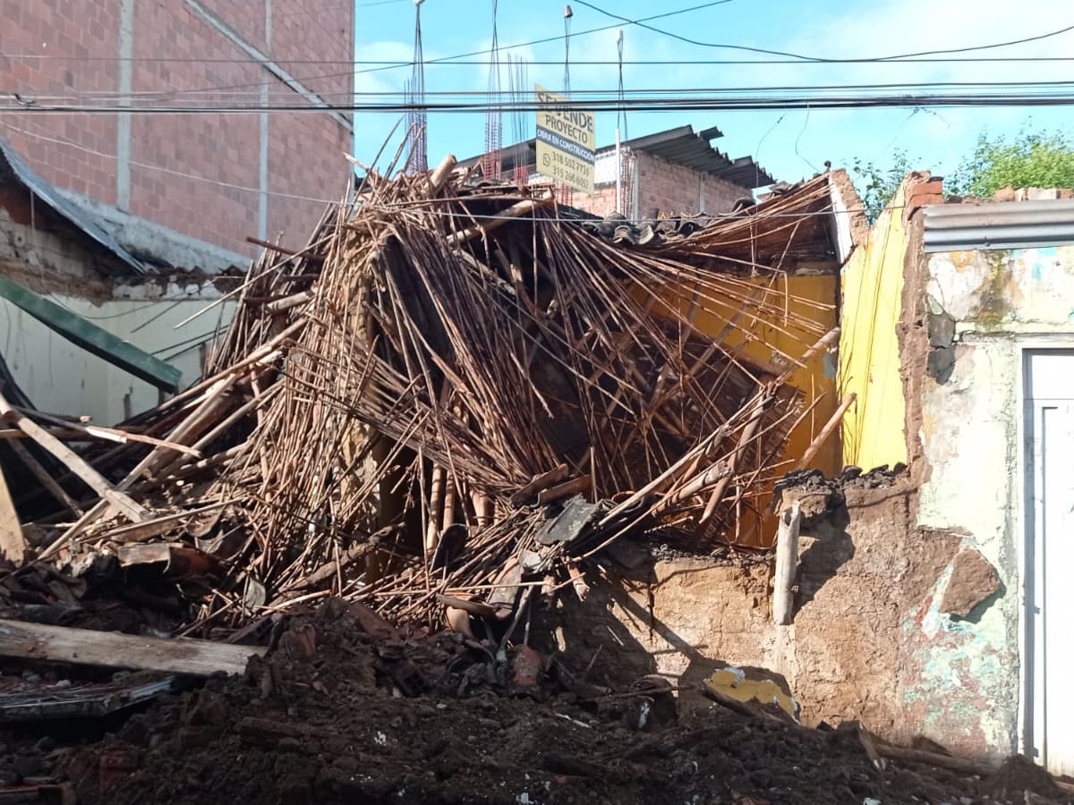 Las lluvias ocasionaron el derrumbe de una vivienda en Bucaramanga