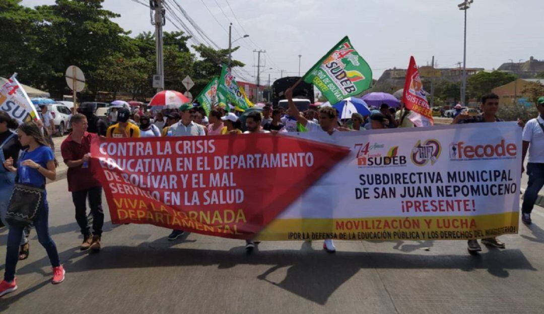 Los docentes del magisterio marcharán desde el colegio departamental en la ciudad de Cartagena