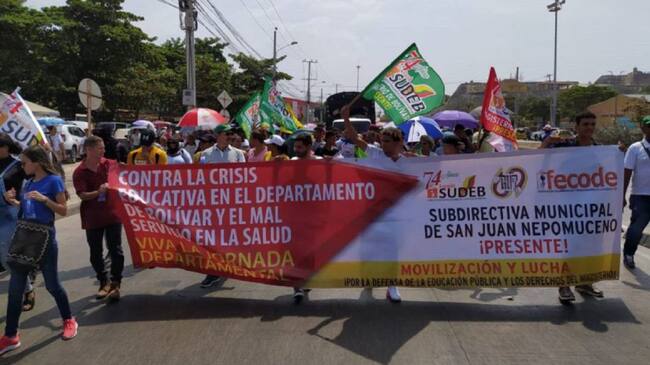 Los docentes del magisterio marcharán desde el colegio departamental en la ciudad de Cartagena