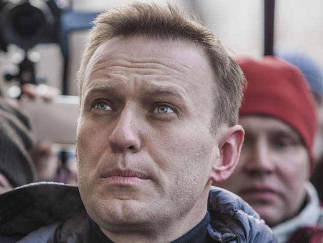 Alexei Navalni en una manifestación en Rusia