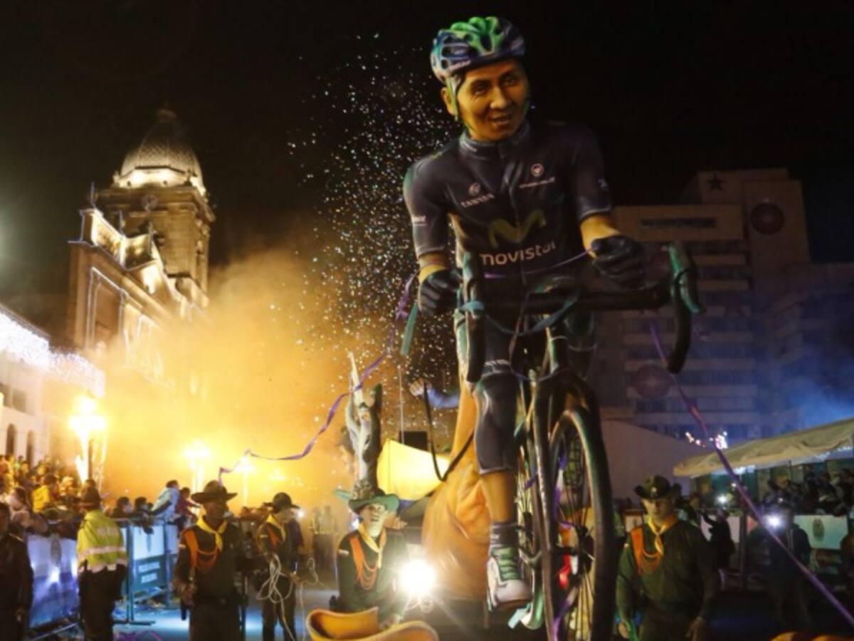 Aguinaldo boyacense cerró con una carroza gigante de Nairo Quintana