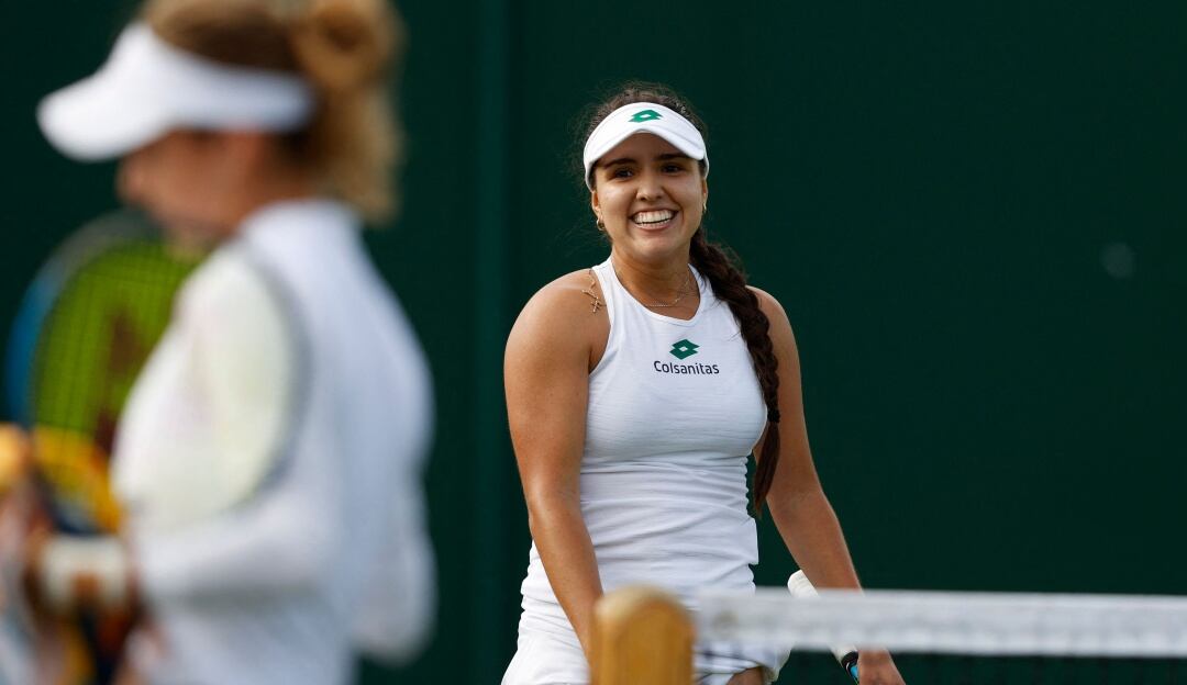 María Camila Osorio luego de ganarle a Anna Kalinskaya en primera ronda del Wimbledon 2021