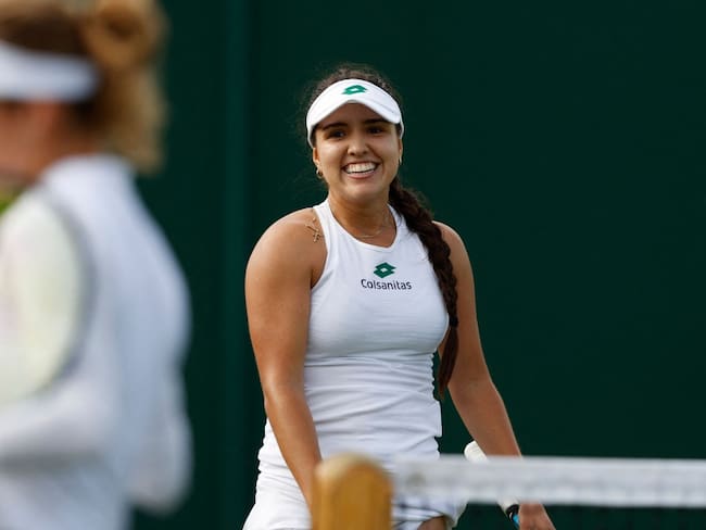 María Camila Osorio luego de ganarle a Anna Kalinskaya en primera ronda del Wimbledon 2021