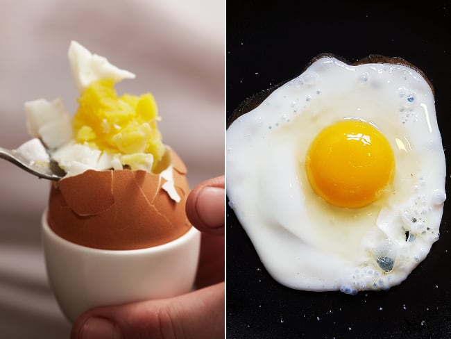 Huevo duro, huevo frito, imágenes de referencia (Getty Images).