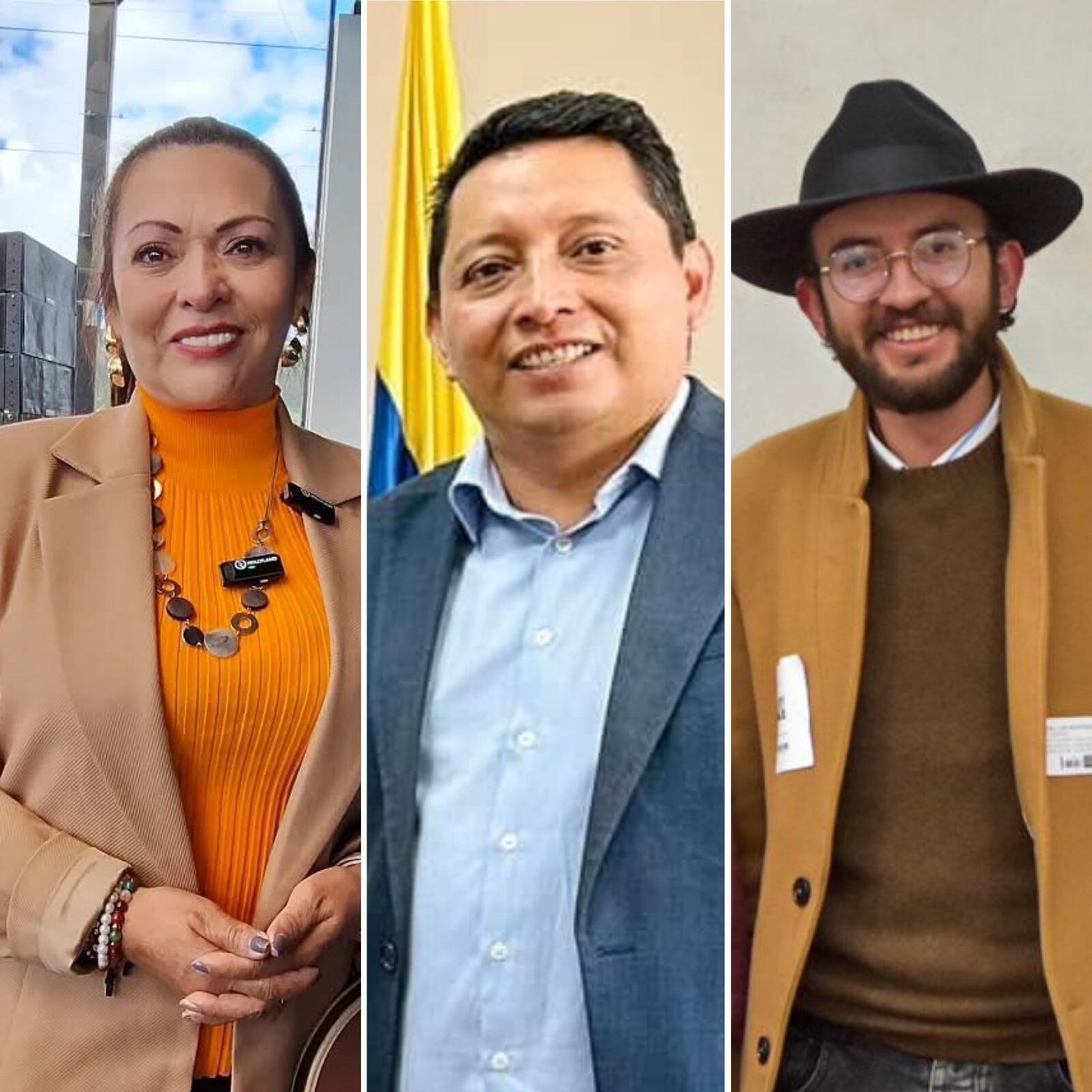 De izquierda a derecha, ex alcaldes de Nuevo Colón, Alba Mery Marantá; de La Victoria, Alcides Florido; de Duitama, José Luis Bohórquez