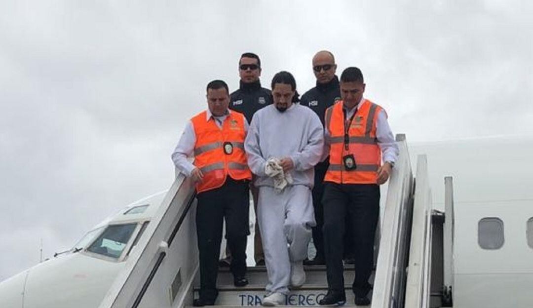 David Murcia llego deportado de los Estados Unidos para que termine de cumplir su condena en Colombia.