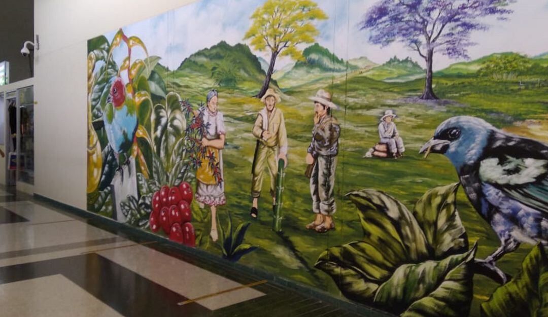 Mural en el Aeropuerto el Edén de Armenia 