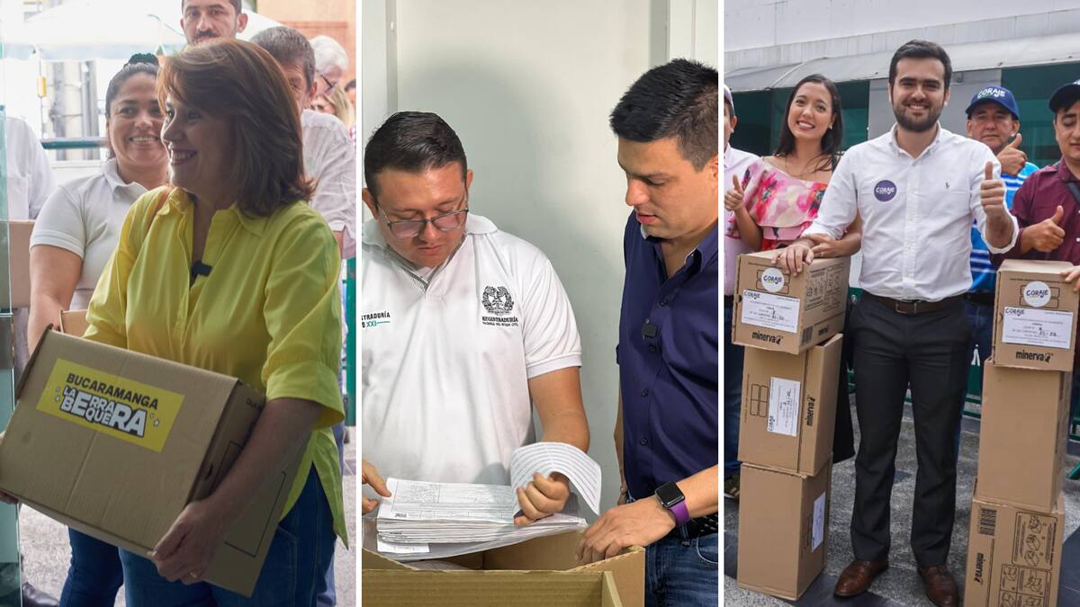 Tres precandidatos a la Alcaldía de Bucaramanga entregaron las firmas a la registraduría