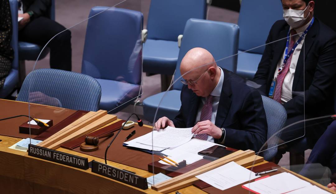 El representante de Rusia en Naciones Unidas, Vasily Nebenzia.                     Foto: Getty 