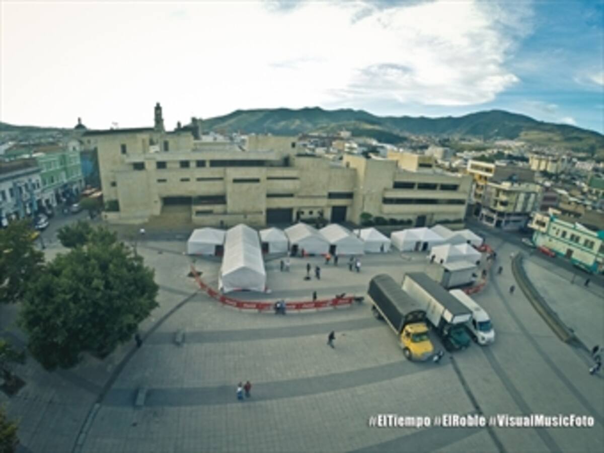 Escenario de la presentación de Juanes en Pasto, desde el aire
