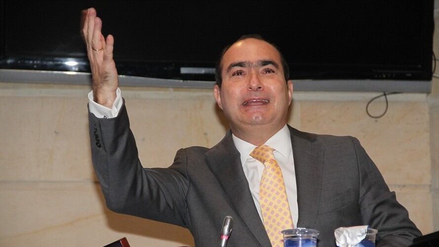 Intervención del magistrador Jorge Pretelt ante la plenaria del Senado. Foto: Colprensa