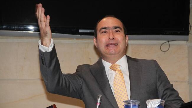 Intervención del magistrador Jorge Pretelt ante la plenaria del Senado. Foto: Colprensa