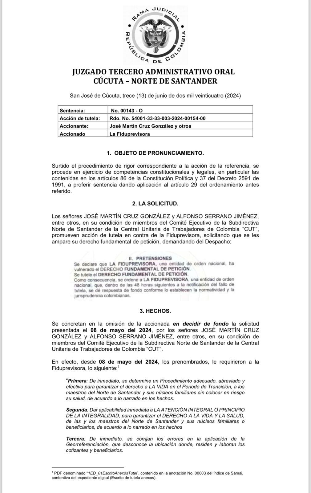 Fallo a favor de la CUT