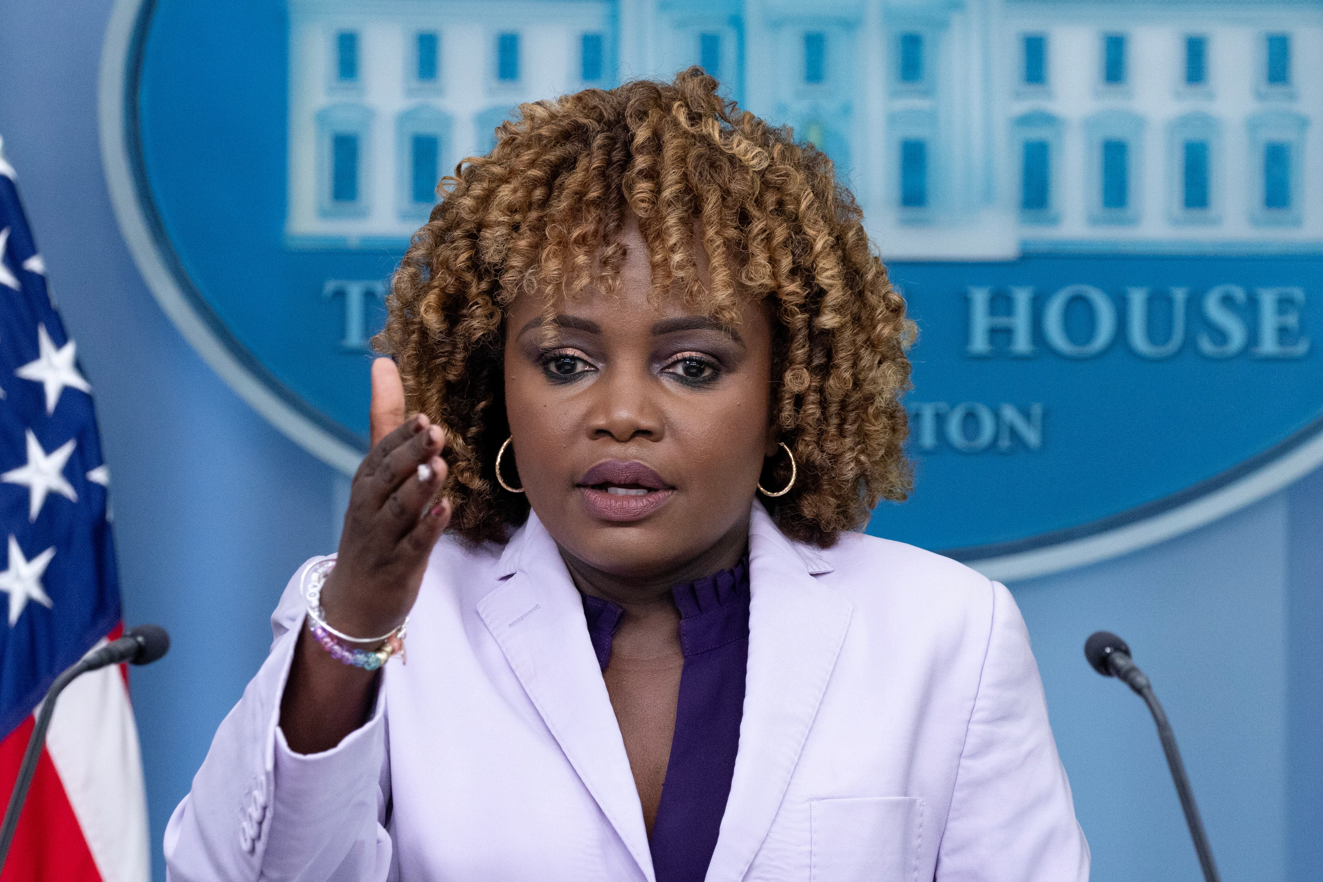 Secretaria de Prensa de la Casa Blanca, Karine Jean-Pierre. EFE/EPA/MICHAEL REYNOLDS