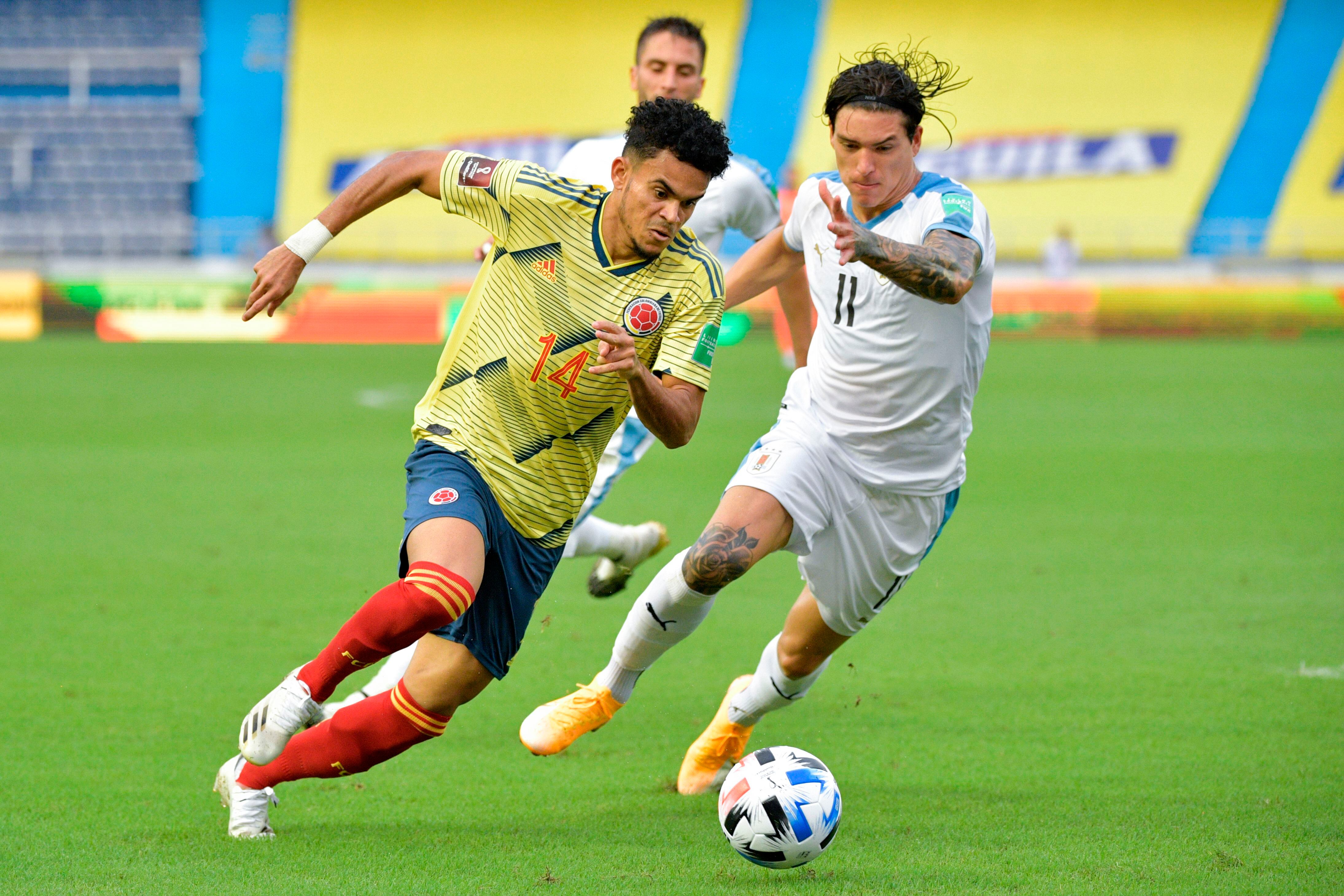 Último duelo en Barranquilla entre Colombia y Uruguay por Eliminatorias. (Photo by Raul ARBOLEDA / AFP) (Photo by RAUL ARBOLEDA/AFP via Getty Images)