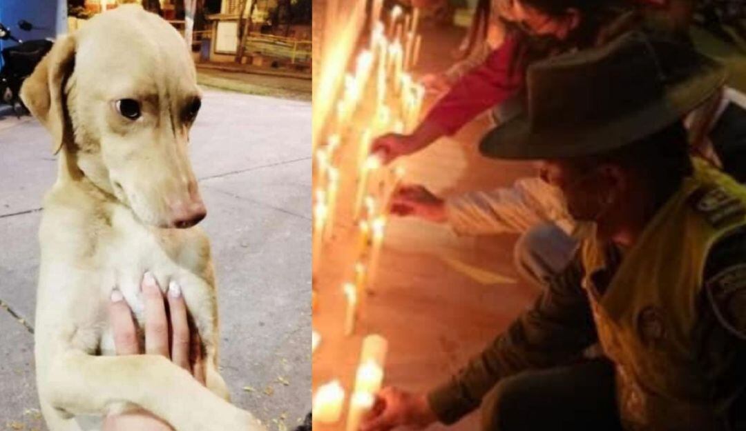 Velatón por Mono y el subintendente Giovanni Arbelaez Bermúdez