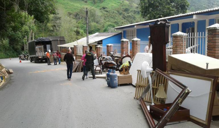 ZOna afectada por una falla geológica en Salamina, Caldas