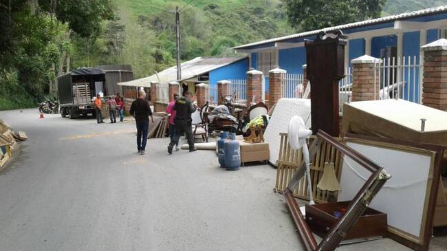 ZOna afectada por una falla geológica en Salamina, Caldas