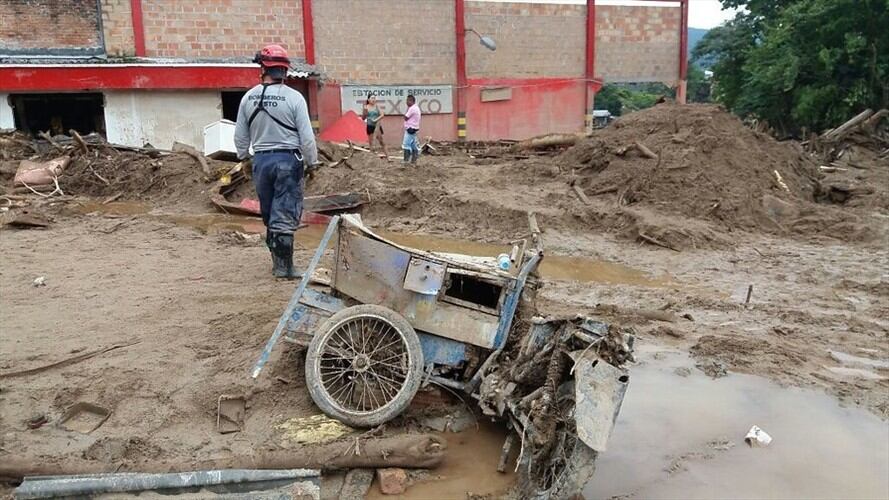 Las lluvias provocaron desbordamientos de los ríos Mocoa, Mulato y Sancoyaco, generando deslaves y flujos de lodo en la noche del 31 de marzo y la madrugada del 1 de abril de 2017. Foto: Colprensa