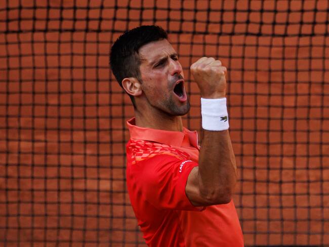 Djokovic celebra su clasificación a semifinales de Roland Garros. (Photo by Frey/TPN/Getty Images)