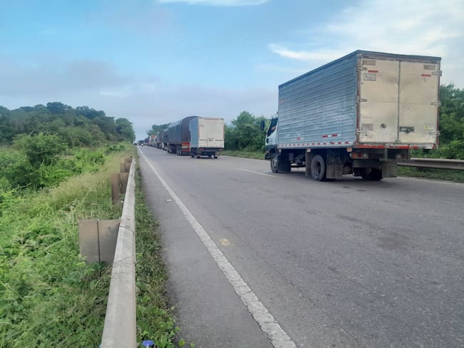 Bloqueo en vías del Cesar. Foto tomada de redes sociales