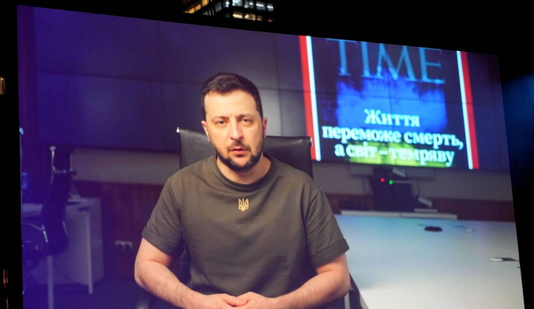 El mandatario ucraniano en evento de la revista TIME. Foto: Getty