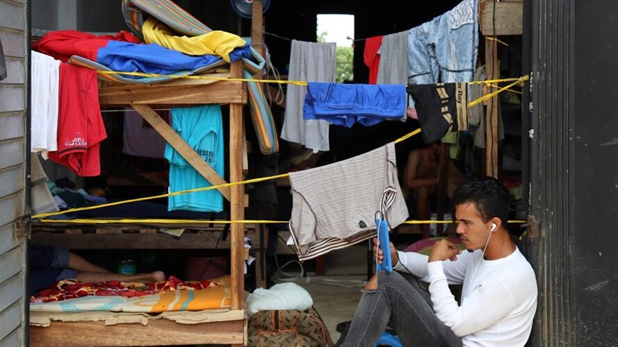 Migrantes cubanos en Turbo. Foto: Agencia EFE