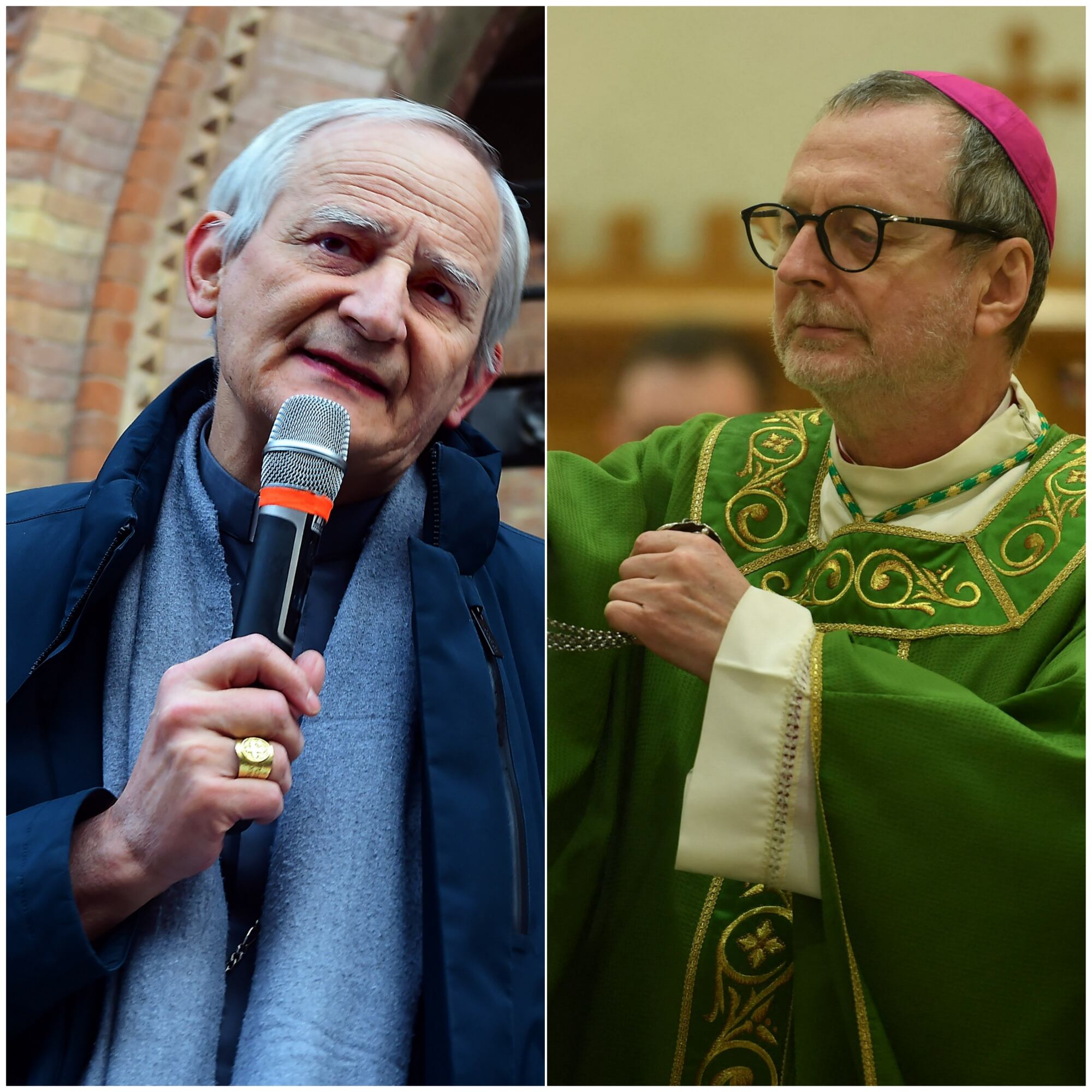 El cardenal Matteo Zuppi (izq) y el arzobispo Claudio Gugerotti (der), quienes serían los designados por El Vaticano para visitar Rusia y Ucrania. (foto: Getty)