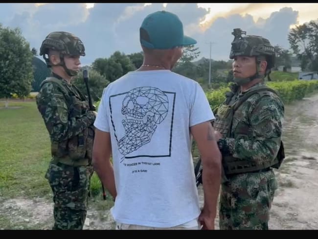 Menor de edad recuperado en Putumayo. Cortesía: Fuerzas Militares.