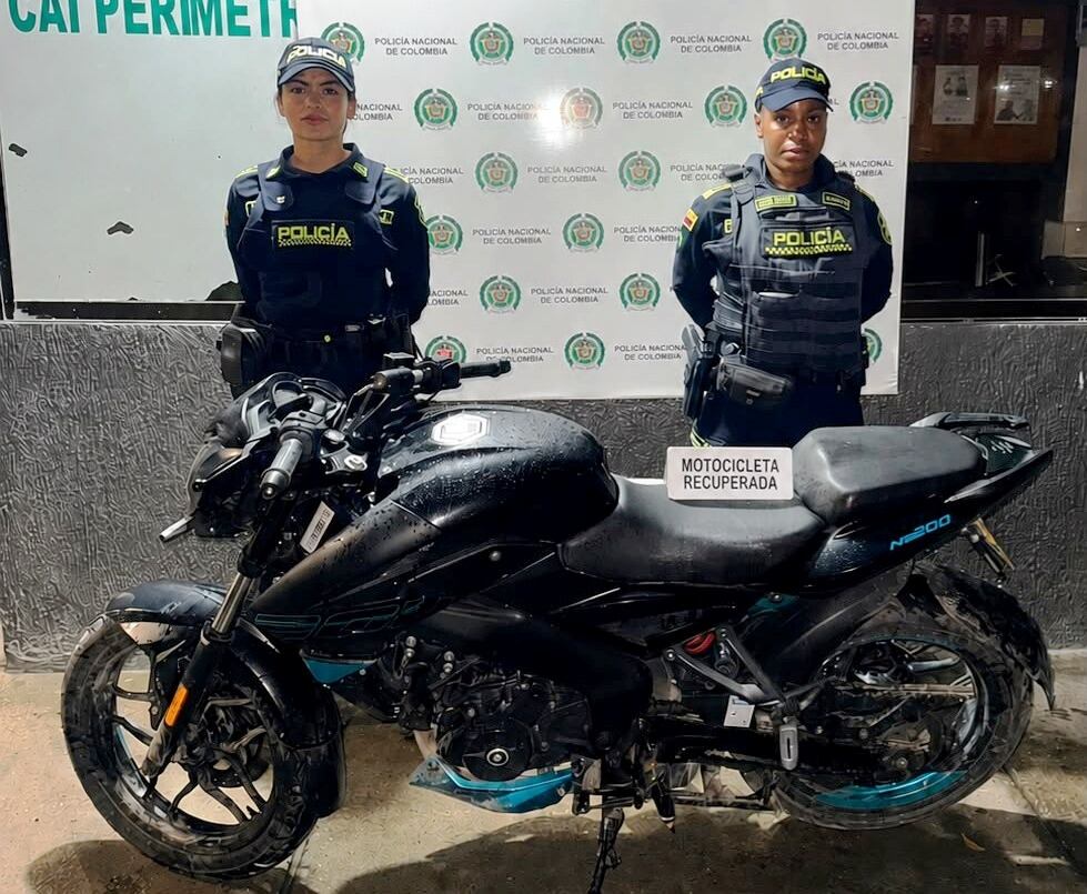 Recuperada motocicleta hurtada en el barrio La Esperanza de Cartagena
