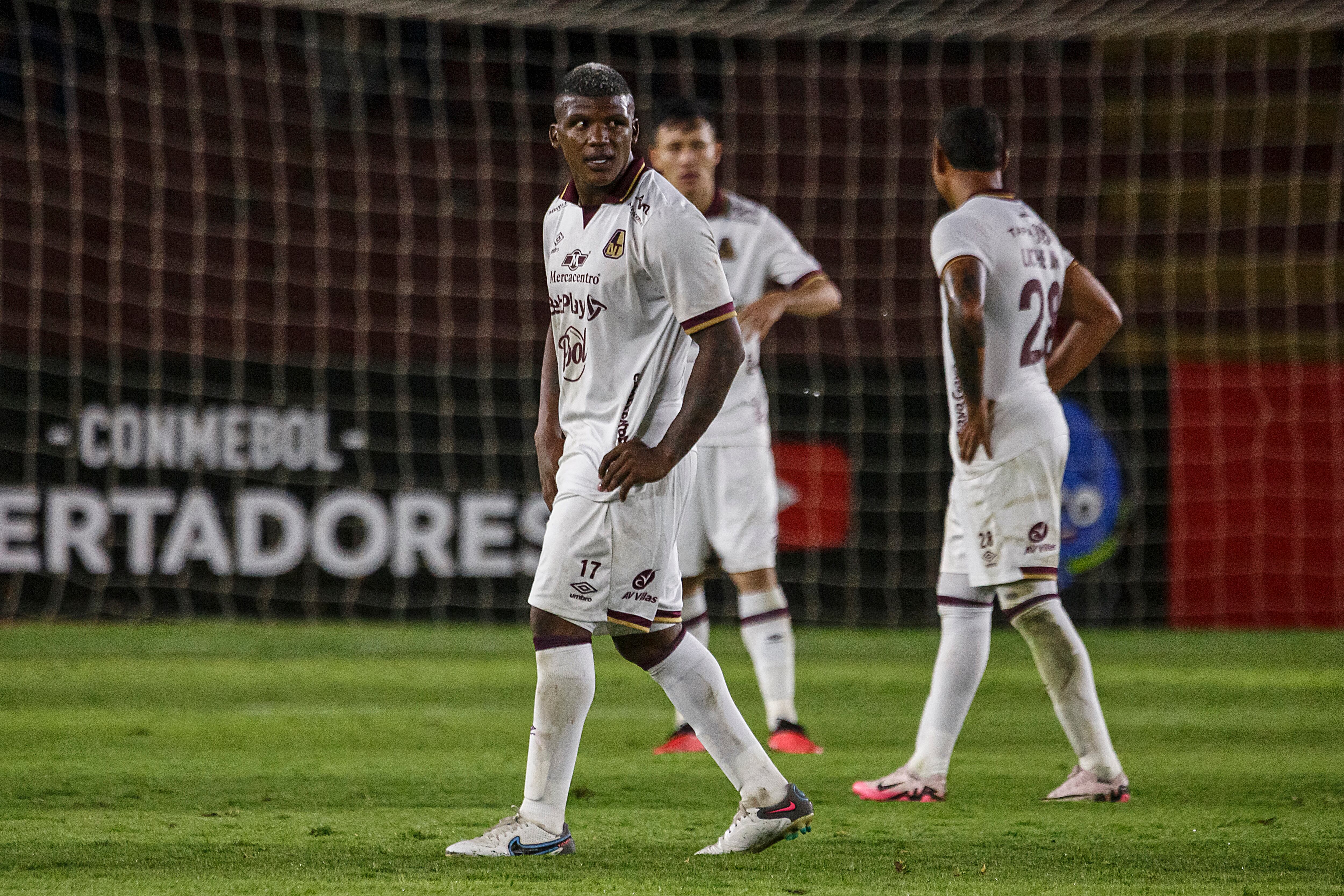 AREQUIPA, PERU - FEBRUARY 27: Marlon Torres of Deportes Tolima reacts after losing the Copa CONMEBOL Libertadores 2025 match between FBC Melgar and Deportes Tolima at Estadio Monumental de la UNSA on February 27, 2025 in Arequipa, Peru.  (Photo by Oswald Charca/Eurasia Sport Images/Getty Images)