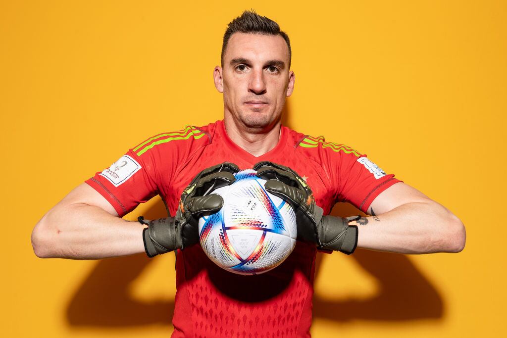 DOHA, QATAR - NOVEMBER 19: Franco Armani of Argentina poses during the official FIFA World Cup Qatar 2022 portrait session on November 19, 2022 in Doha, Qatar. (Photo by David Ramos - FIFA/FIFA via Getty Images)