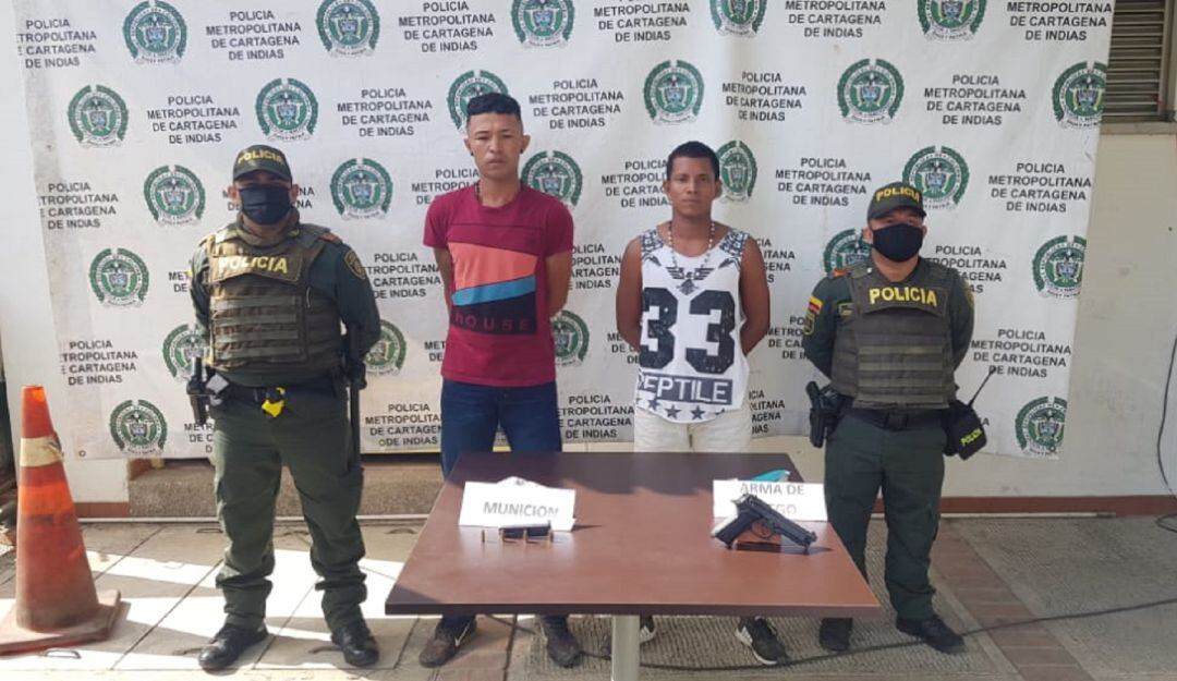 Capturados en Turbaco por porte ilegal de armas de fuego