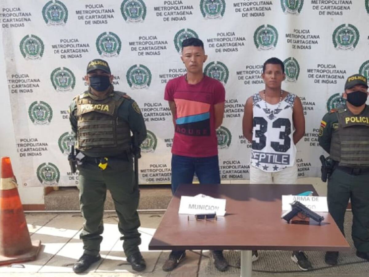 Caen dos hombres que pretendían cometer acción delincuencial en Turbaco