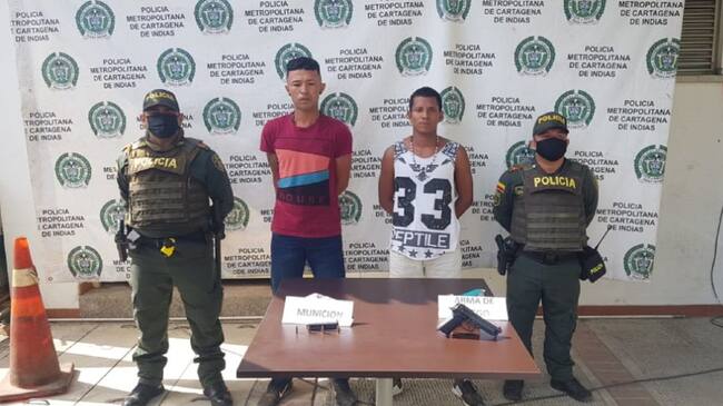 Capturados en Turbaco por porte ilegal de armas de fuego