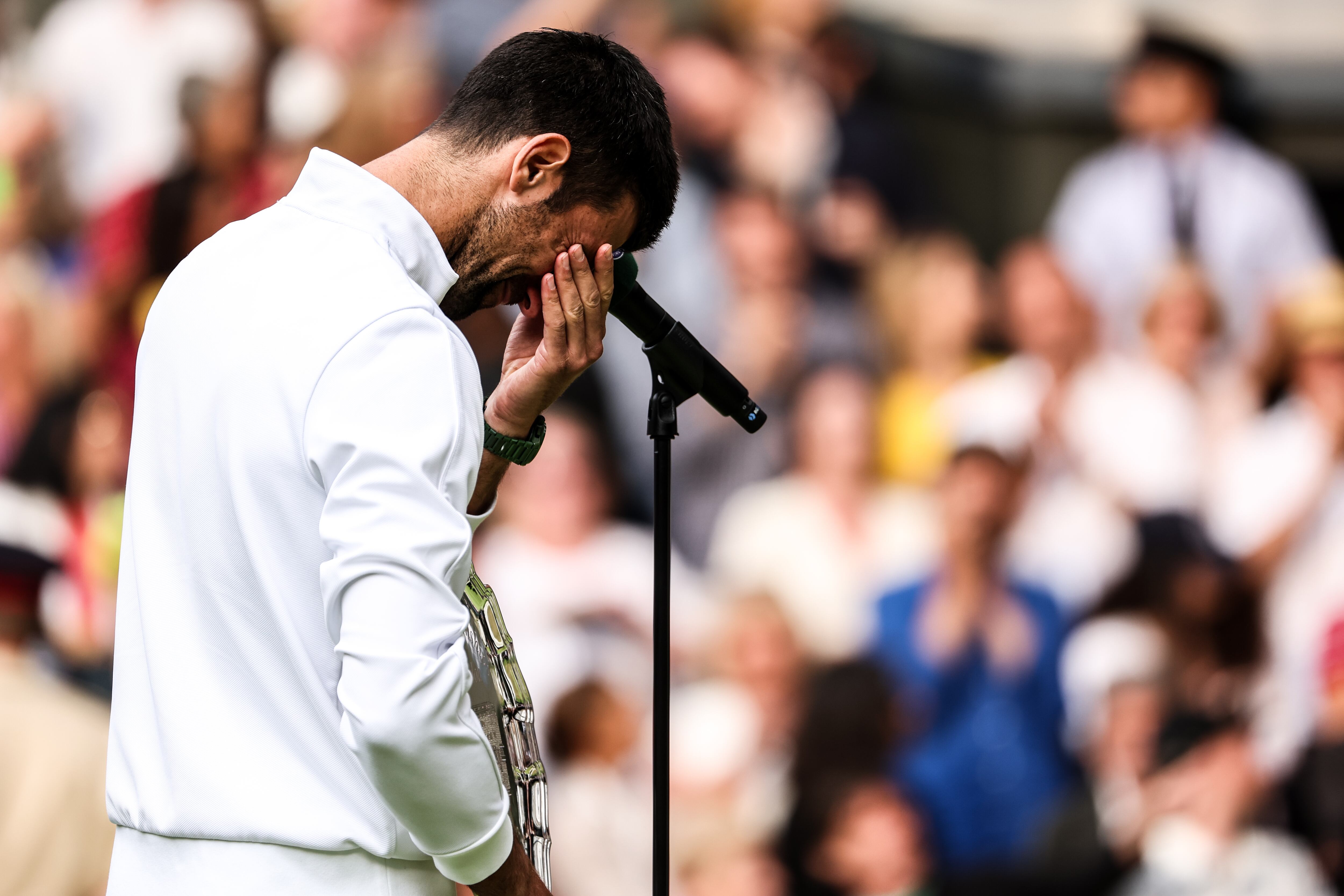 Novak Djokovic en la final de Wimbledon 2023 (Photo by Shi Tang/Getty Images)