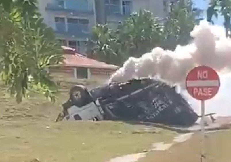 Accidente en Miramar - Imagen tomada de video aficionado.
