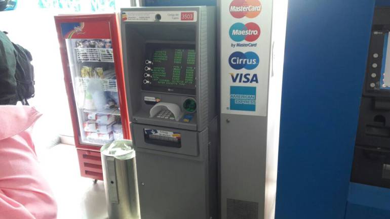 Cajero al norte de Barranquilla donde fue perpetrado el robo. 