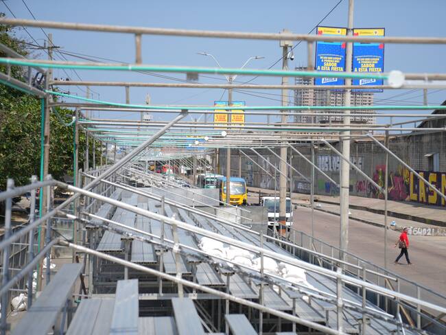 Uno de los palcos instalados en la vía 40.