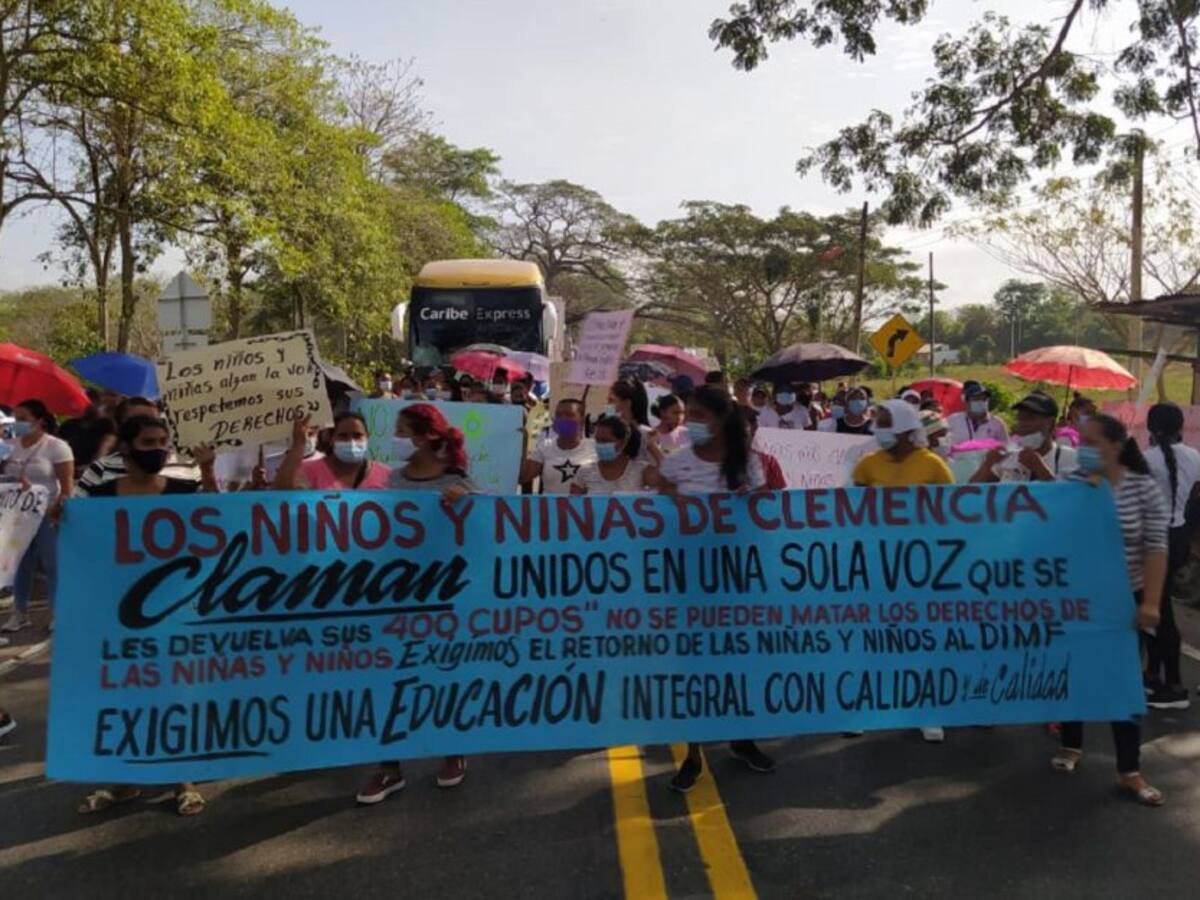 Protestas contra el ICBF por reducción en cupos a niños de Clemencia