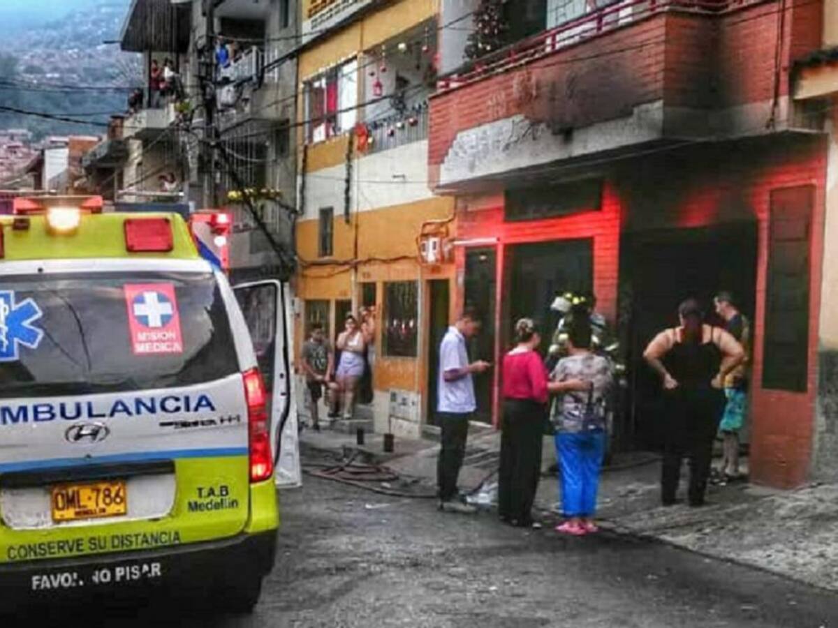 Un muerto y dos heridos dejó un incendio en Buenos Aires, Medellín