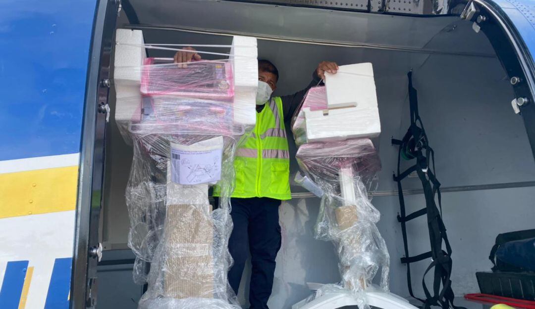 Los ventiladores que llegaron para el Atlántico.