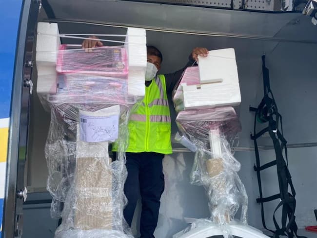 Los ventiladores que llegaron para el Atlántico.