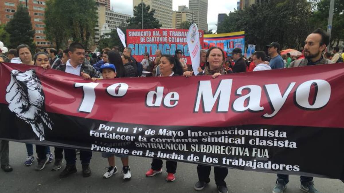 Treinta y siete sindicatos marchan en Tunja por el día del trabajo