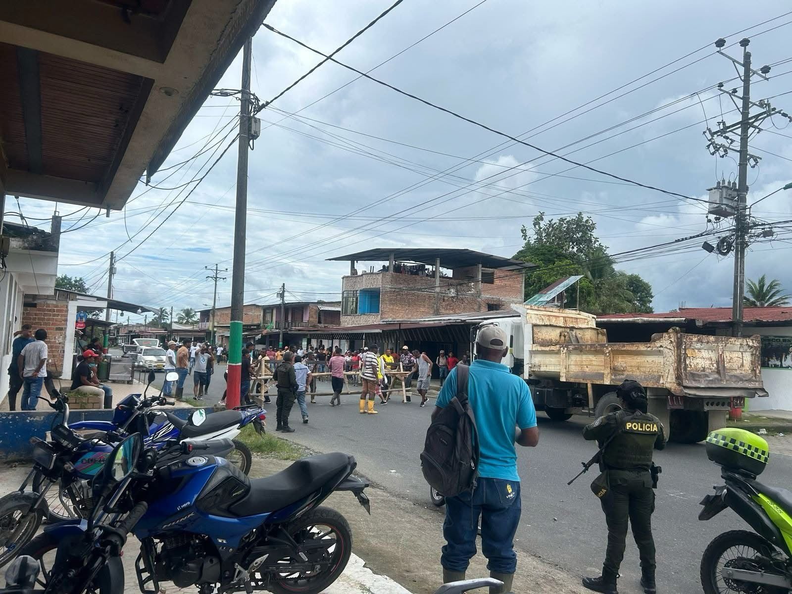 Bloqueo vía a Tumaco- Foto: Cortesía