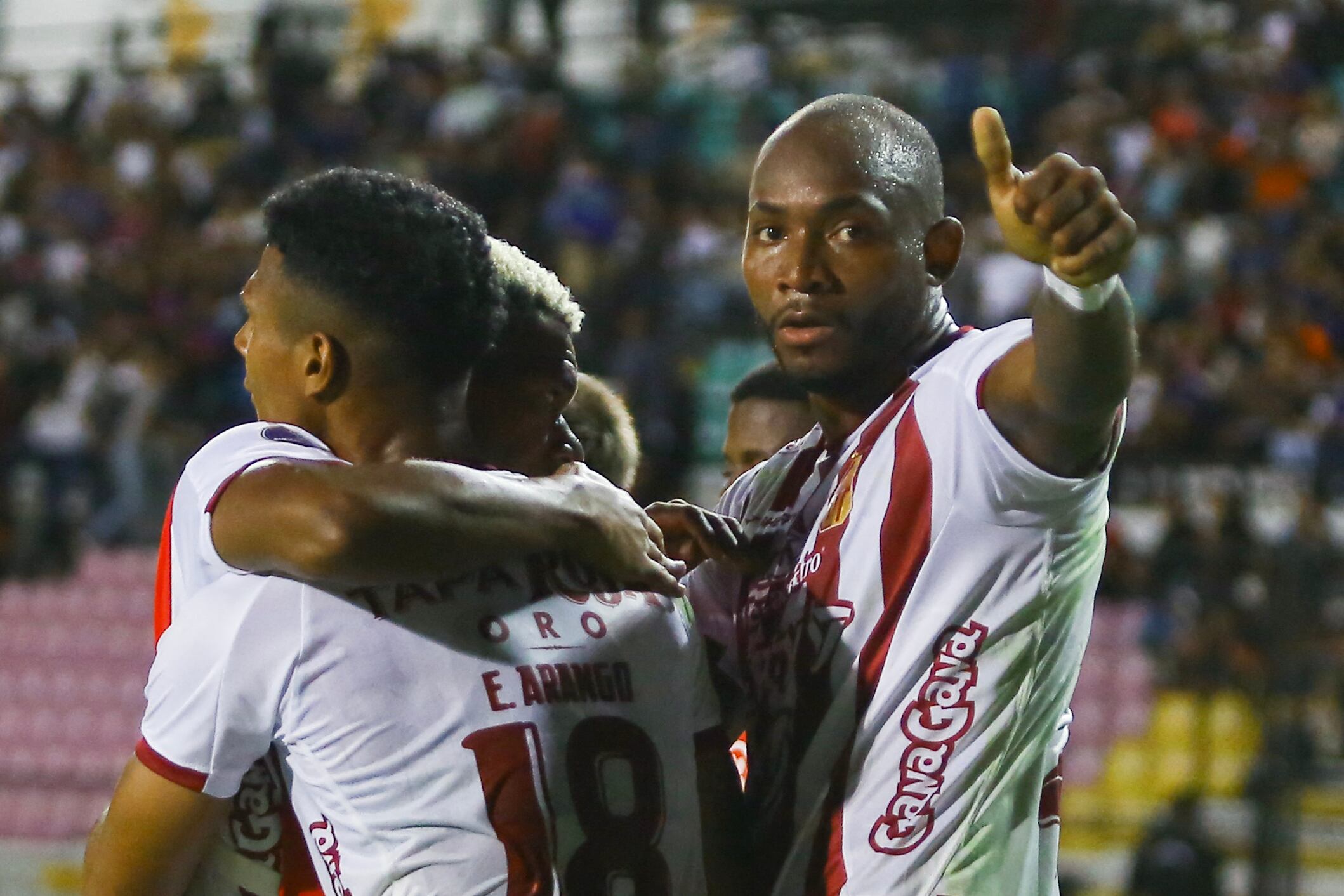 Diego Herazo anotó uno de los goles de su equipo en la victoria por Copa Sudamericana. (Photo by Juan Carlos Hernandez / AFP) (Photo by JUAN CARLOS HERNANDEZ/AFP via Getty Images)