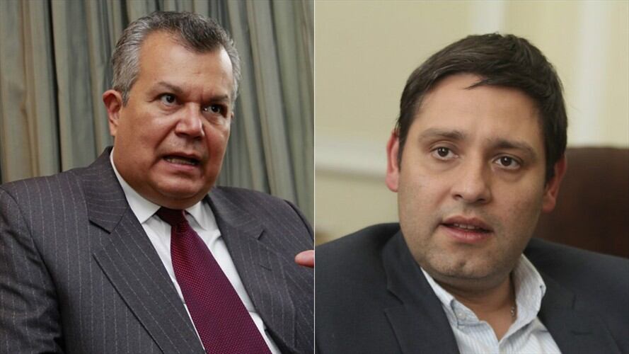 Juan Antonio Nieto Escalante, director del Instituto Geográfico Agustín Codazzi (IGAC) y Mauricio Lizcano, presidente del Congreso. Foto: Colprensa