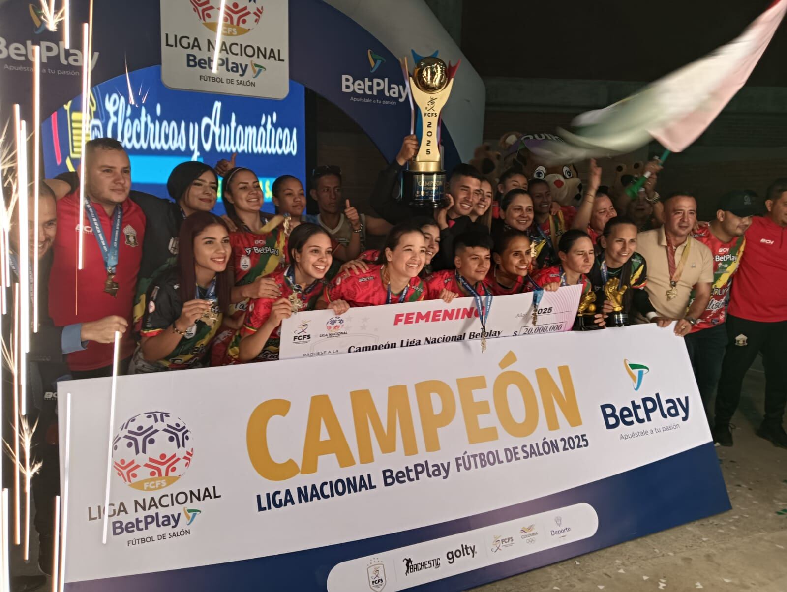 Caciques del Quindío, campeonas de la Liga Nacional de Fútbol de salón Femenino. Foto: Adrián Trejos