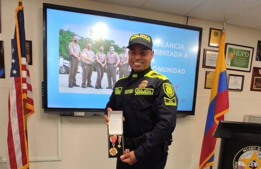 Yeiner Morelos, policía víctima de un atentado sicarial en Lorica, Córdoba.